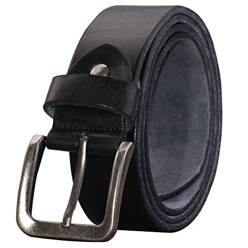 Men's Soft Top Grain 100% Leather Belt 43 inch ( Waist 39-42 inch ) Black 006 - Bild 1 von 6