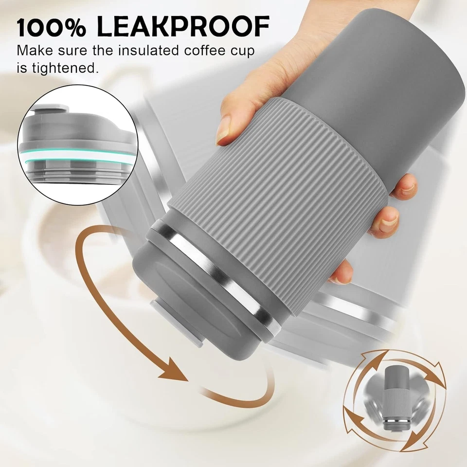 Thermobecher Isolierbecher Edelstahl Auslaufsicherer To Go Kaffee 450ml B1093 - Bild 3 von 4