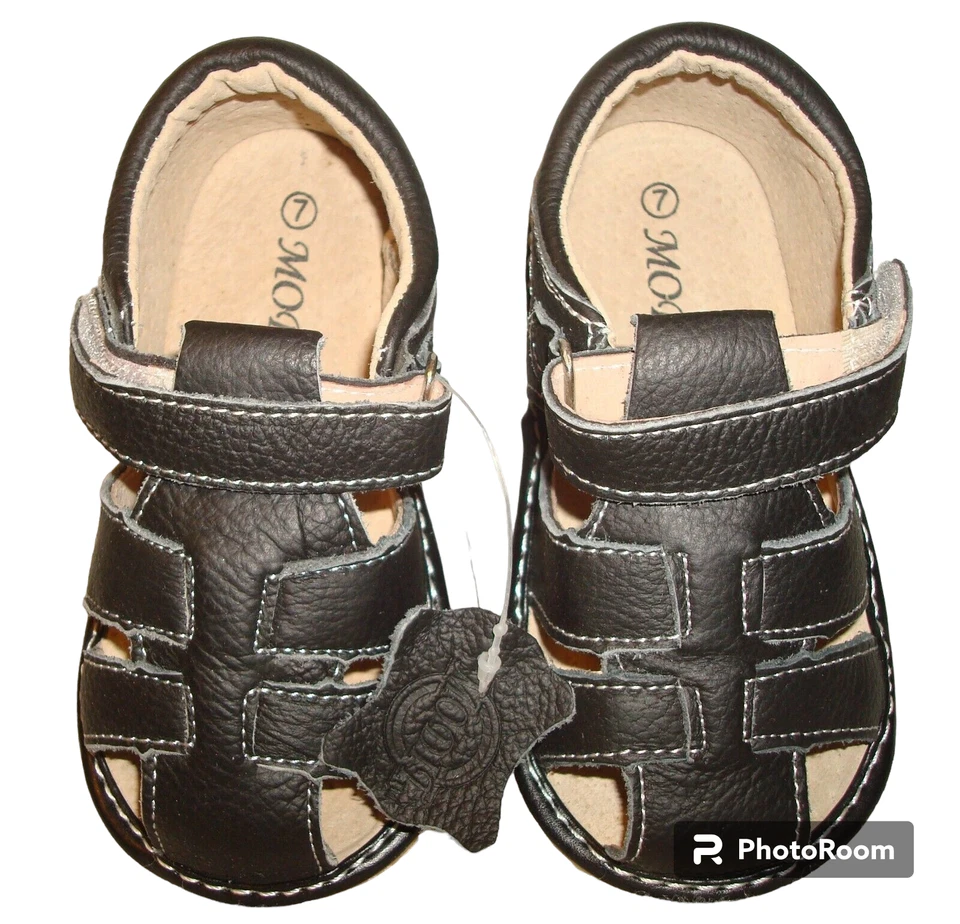 Style K-31 Infant Boys Fisherman Sandal Black Memory Foam Genuine Leather Upper - Image 4 of 4