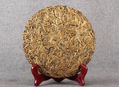357g Yunnan Golden Bud Black Tea Cake Organic Dian Hong Natural Herbal