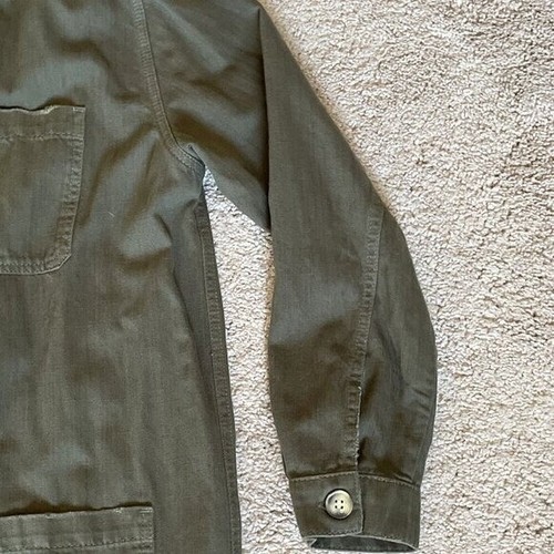 Topshop Utility Jacket Women's 6 Military Green 100% Cotton Button Front Pockets - Picture 5 of 15