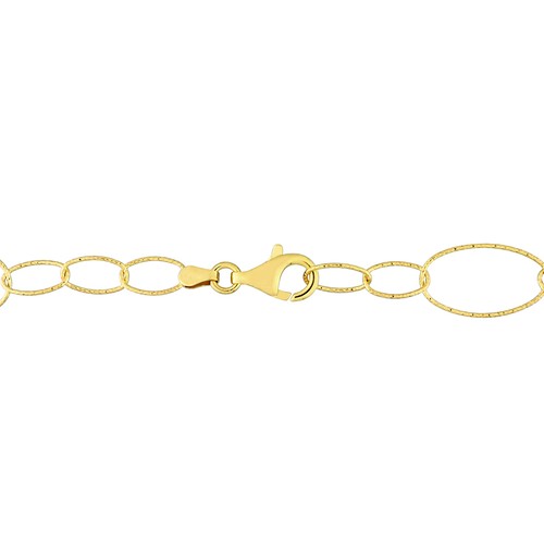 Amour Yellow Plated Sterling Silver 13mm Fancy Oval Link Chain Necklace - 24 in. - Imagen 2 de 6