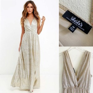 lulus gold maxi dress