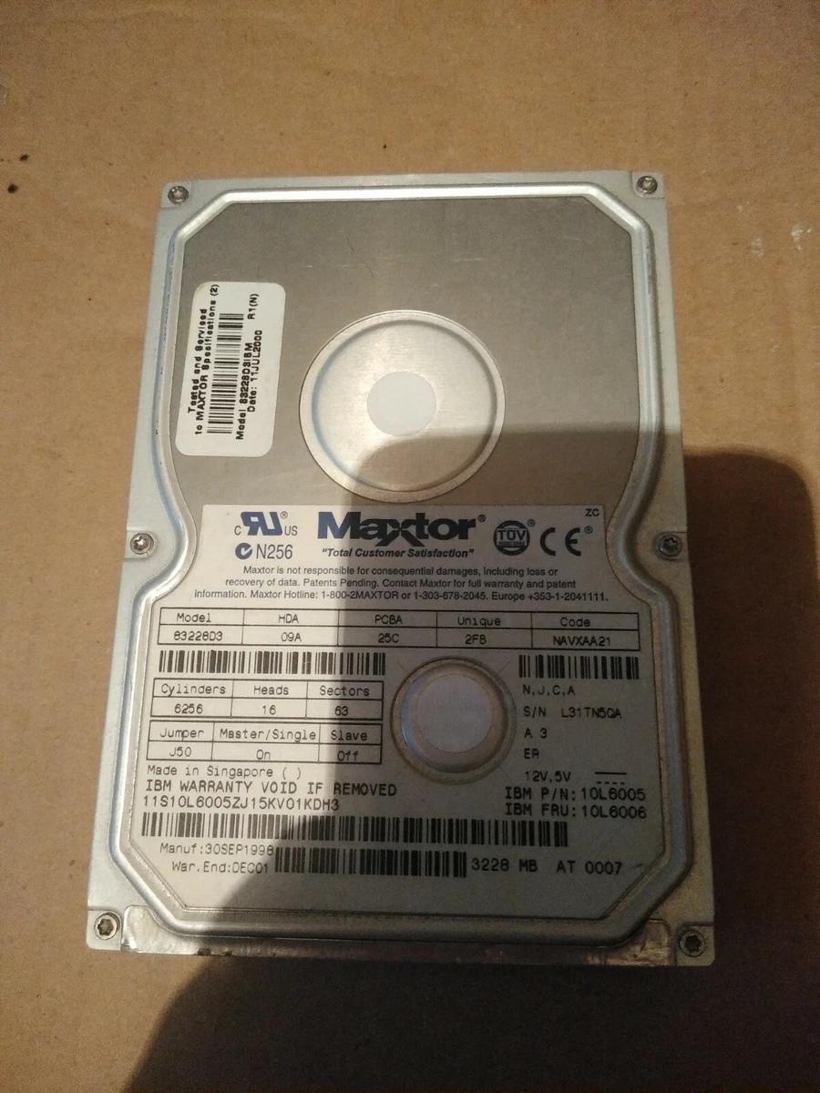 Maxtor 63228D3 3gb IDE Hard Drive Tested/Formatted