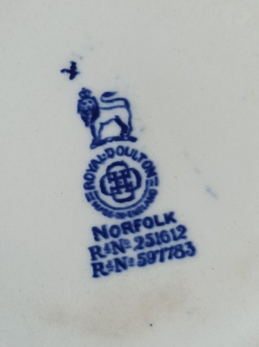 Antique Royal Doulton "Norfolk Blue" Breakfast Cup & Saucer - Picture 7 of 7