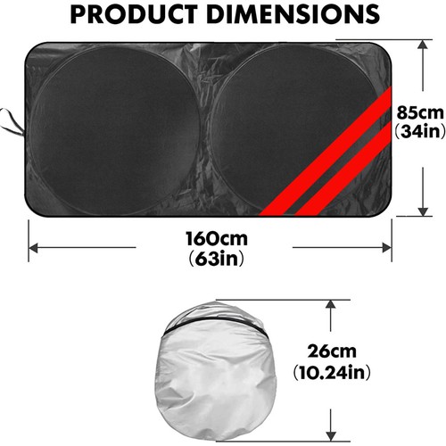 For 2002-2024 Dodge Durango Car Windshield Sun Shade UV Block Front Shield Cover - Picture 6 of 11