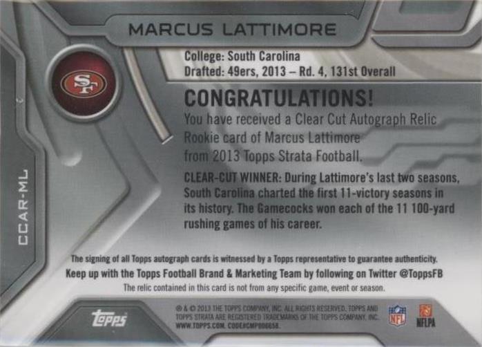 2013 Topps Strata Marcus Lattimore #CCAR-ML