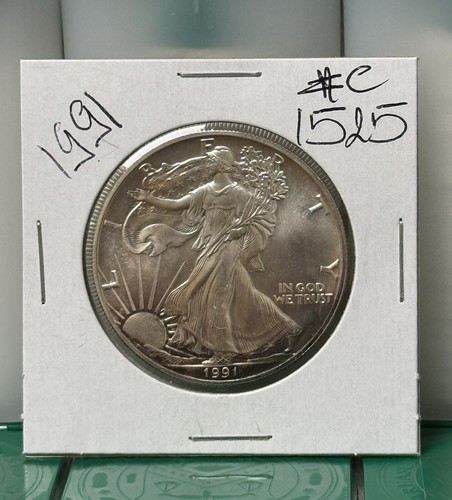 1991 $1 Silver Eagle 1 Oz Coin “See The Picture For More Details”. #C1525