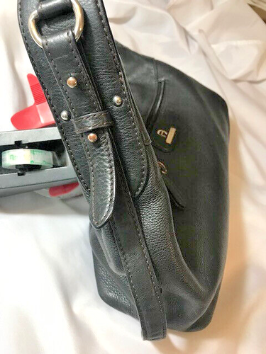 ETIENNE AIGNER Soft Pebbled Leather Purse Handbag W Extended Side Straps, GUC - Picture 6 of 16