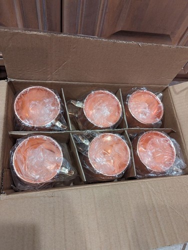Grey Goose Moscow Mule Fly Beyond Copper Mugs Cups Set Of 6 New - Picture 2 of 4