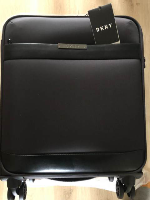 DKNY Soft side Spinner Upright Small Cabin Case TSA Lock - Charcoal DKNY Soft side Spinner Upright Small Cabin Case TSA Lock - Charcoal
