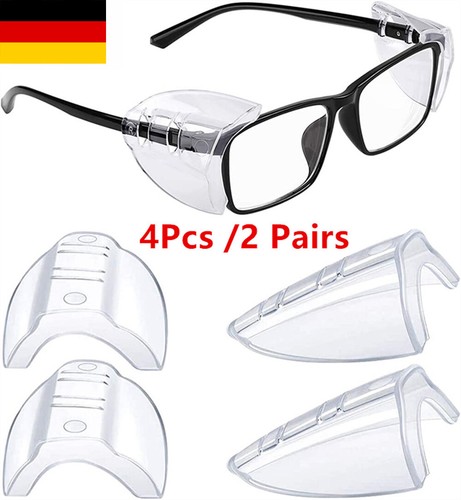 4 Stück Schutzbrillen-Seitenschutz Aufsteckbare, transparente Seitenschutze für- - Picture 5 of 15