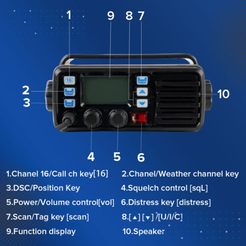 Retevis RM20 Advanced Fixed Mount Marine Radio GPS DSC IP67Mobile Car Radios - Picture 10 of 13