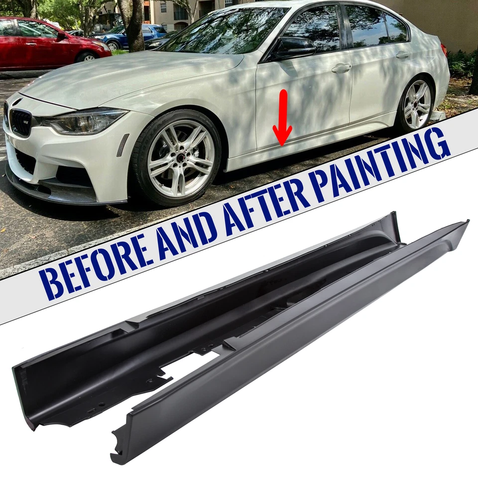 For 12-18 F80 M3 STYLE SIDE SKIRTS ROCKER PANEL FOR BMW F30 F31 3 SERIES SEDAN Foto 2 de 4