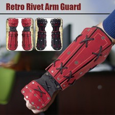 Medieval Samurai PU Leather Bracer Gloves Knight Wristband Cosplay