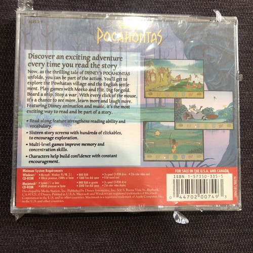 Disney Pocahontas Animated Storybook Computer Game Series Meeko Read Along Kids - Picture 4 of 4