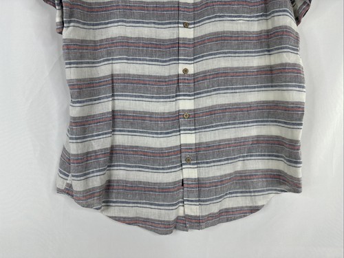 Rails Carson Red Steel Button Up Shirt Mens Size L Striped Short Sleeve - Picture 4 of 15