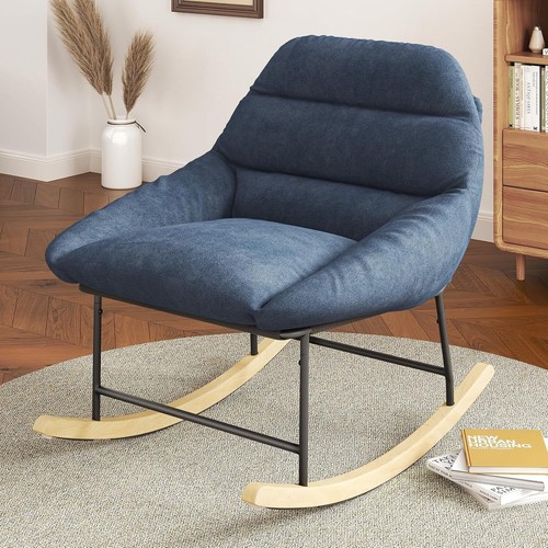Nursery Rocking Chair Glider Rocker Rocking Accent Chair Padded Seat - Picture 32 of 47