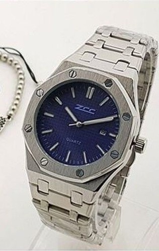 Wrist watch ZCC 1067 Mens Quartz Date Elegant Silver Quad Blue Lac | eBay