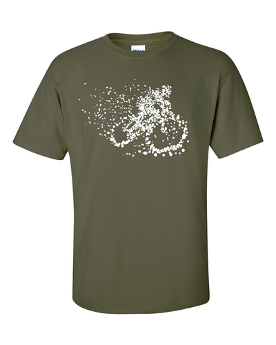 Particle Dot Mountain Bike Biking Biker MTB Road Cyclist Bicycle T-Shirt - Picture 5 of 6