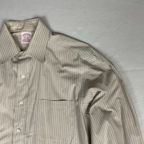 Brooks Brothers Herren geknöpftes Hemd Größe 16-4 grau gestreift Langarm - Bild 4 von 14