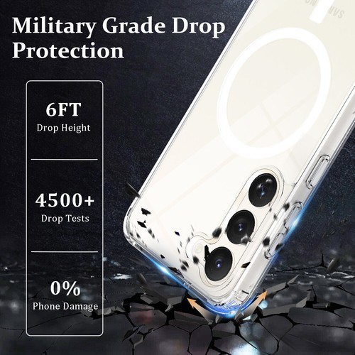 Crystal Clear Transparent Hybrid Case with MagSafe Magnetic Ring for Samsung - Bild 5 von 12