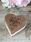 Wedding Ring Box Heart Shaped, Wooden Rustic Ring Bearer. Personalized