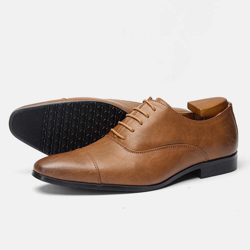 Mens Oxford Business Shoes Pointed Toe Classic Dress Shoes British Retro Style C - Picture 8 of 26