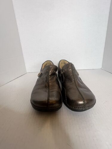 Clark’s Unstructured Leather Bronze Comfort Slip On Loafer Shoes Women’s Sz 8.5 - Picture 3 of 11