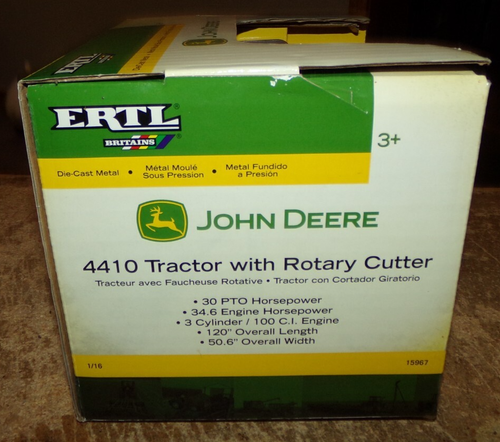 1/16 2007 ertl john deere 4410 tractor with rotary cutter in the box new - Picture 2 of 6