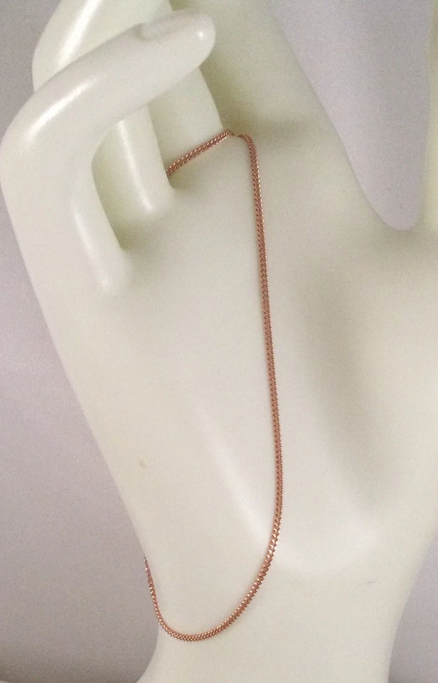 Винтажные ювелирные изделия розовое золото цепочка ожерелье старинный деко ювелирных изделий 45 см 17 3/4 дюйма - Изображение 3 из 4