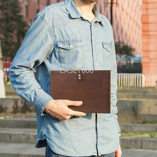 2024 iPad Pro 12.9" Leather Case Handmade Genuine Leather Folio Smart Cover - Picture 2 of 12