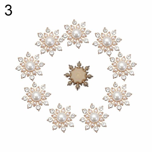 Sparkling Pearl Button Headwear Accessories Pearl Hairpins Rhinestone Buttons - Picture 15 of 21
