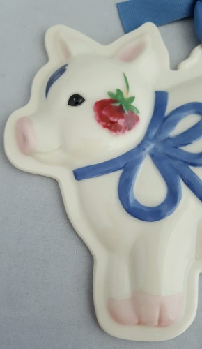 Lenox Pig Cookie Press Poppies On Blue Barnyard Collection Country Kitchen Decor - Picture 2 of 8