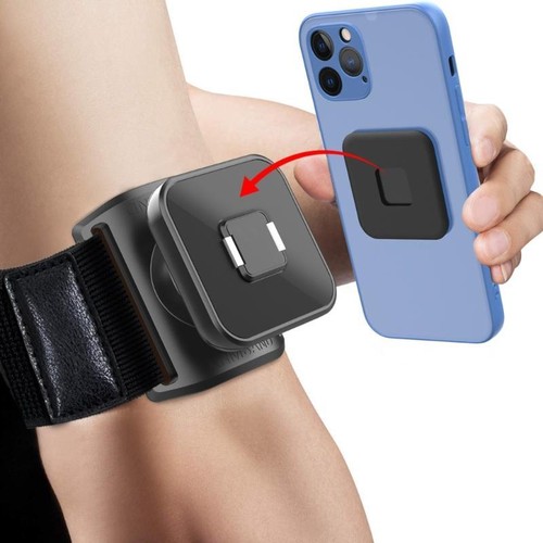 Sport Phone Wristband Removable Running Hiking Armband Magnetic Cellphone Holder - Photo 6 sur 8