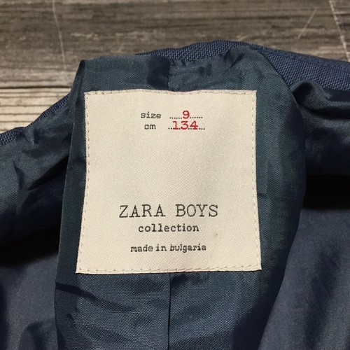 Zara Tailored Fit Extra Fine Wool Blazer Kids Boys Size 9 Blue 2 Button (Read) - Picture 8 of 10
