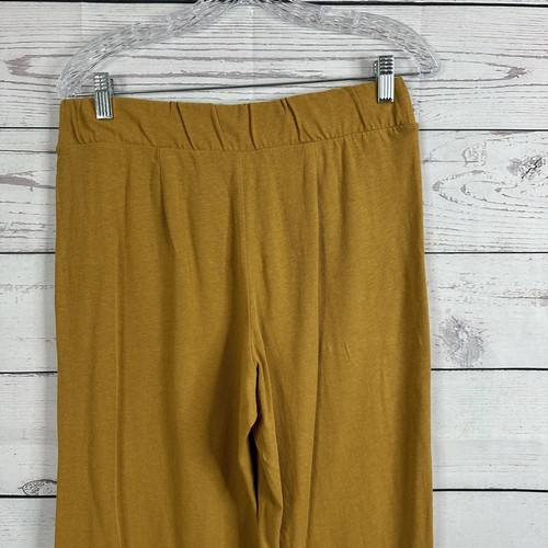 J Jill Pants Women Small Petite Mustard High Rise Purejill Pull on Wide Leg Crop - Picture 5 of 14