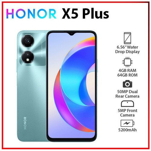 (Unlocked) HONOR X5 Plus 4GB+64GB CYAN Dual SIM Octa Core Android Cell Phone - Afbeelding 1 van 6