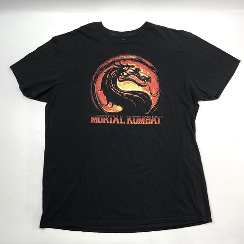 Mortal Kombat Classic Logo Schwarz T-Shirt Herren Gr. XL Freizeit