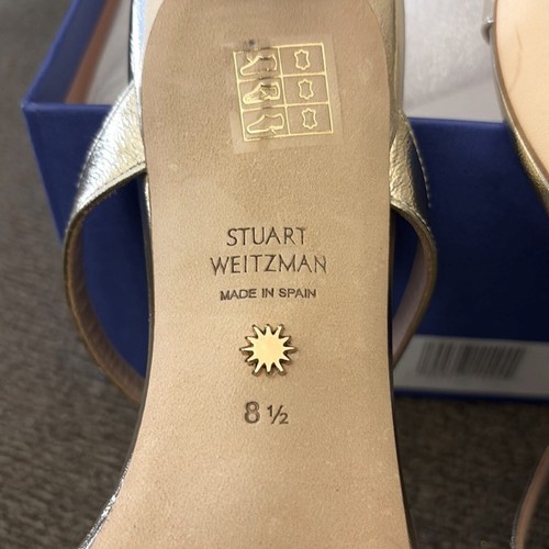 Sandalias de cóctel Stuart Weitzman Aleena 75 Stiletto napa metálica talla 8,5 - Imagen 8 de 12