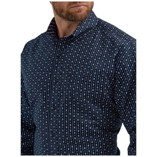 112356594 Wrangler Herren George Strait Collection L/Arm Hemd Navy Arrowhead - Bild 3 von 9