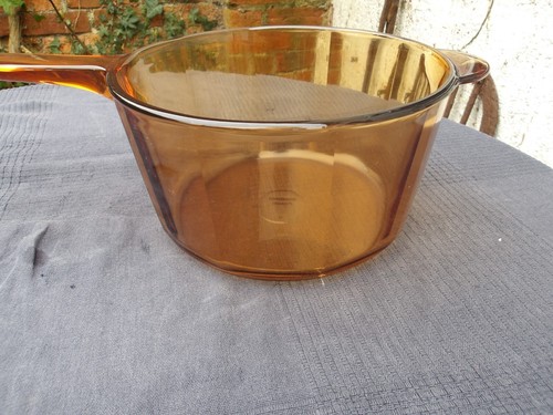 Rare & Unusual Ribbed Glass Corning Vision Amber Glass 2.5 Ltr Capacity Saucepan - Picture 20 of 24