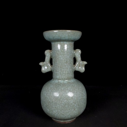 9.5" Chinese Antique Porcelain Song Guan Kiln Vase with Two Ears - Bild 3 von 9