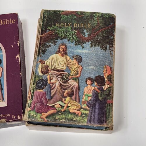 The Rainbow Bible King James Version illustrated 603 box vintage children's 1958 - Picture 2 of 17