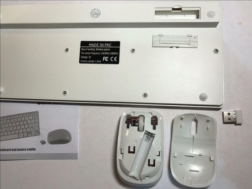 White Wireless MINI Keyboard & Mouse for JVC LT-24C661 Smart 24" LED TV White HD - Picture 7 of 8