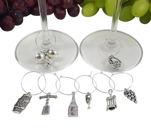 Set of 28 Hen Party Wine Glass Charms, Beach, Wine Lover And World Locations - Picture 6 of 7