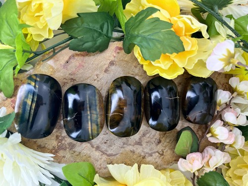 Blue tiger's eye palm stone - blue tiger's eye palmstone - hawk eye palm stone - Picture 7 of 10