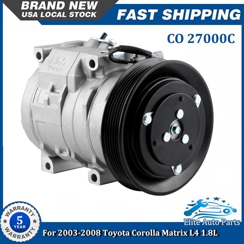 FOR 2003 2004 2005 2006 2007 2008 Toyota Corolla Matrix 1.8L A/C AC Compressor - Picture 1 of 11