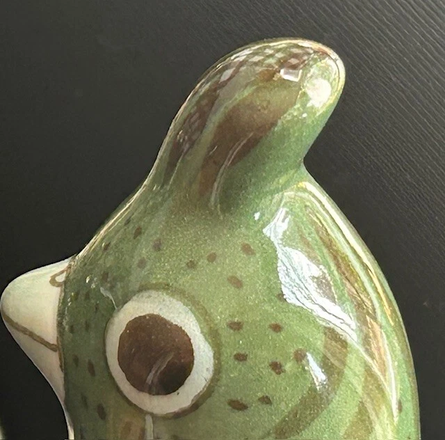 Мать и 3 ребенка перепела керамическая фигурка комплект большой ручной работы в Мексике синий зеленый - Изображение 3 из 4