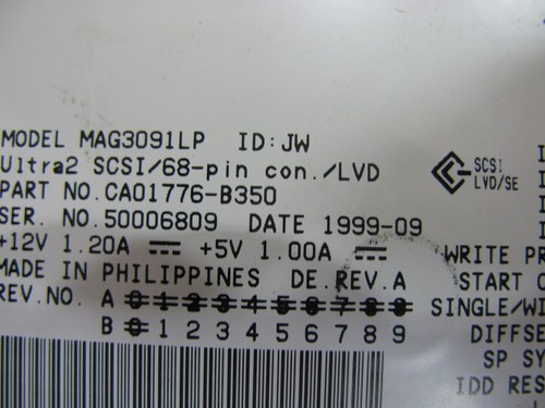 Fujitsu MAG3091LP 9GB Scsi 68pin 3.5" 10K RPM - Bild 3 von 3
